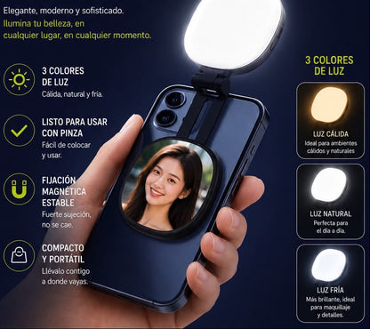 ✨ Luz LED con Espejo Integrado
